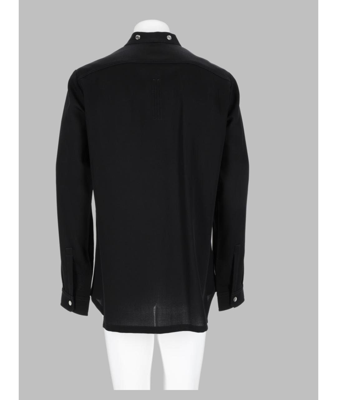 RICK OWENS Черная шерстяная кэжуал рубашка, фото 2