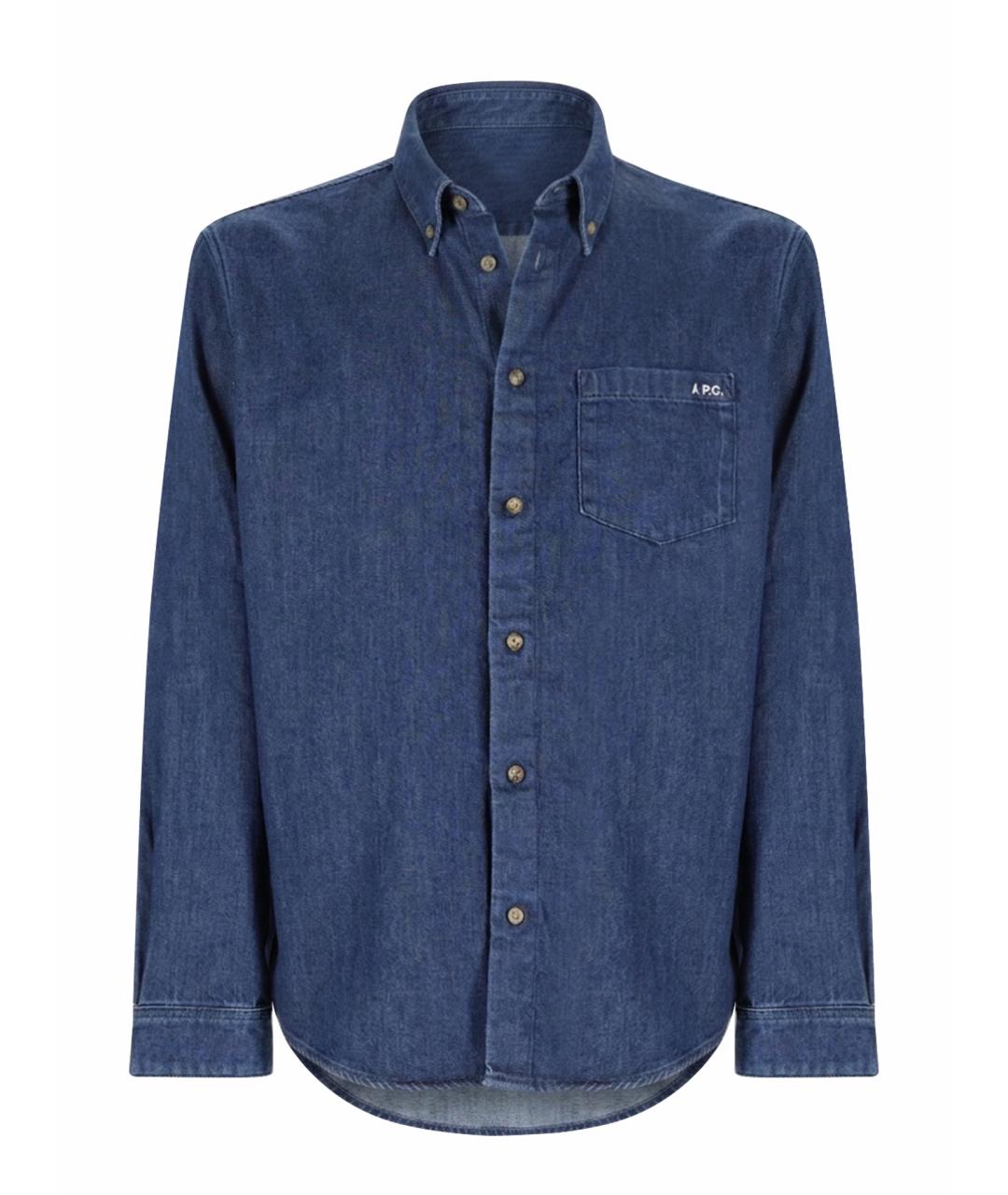A.P.C. Синяя хлопковая кэжуал рубашка, фото 1