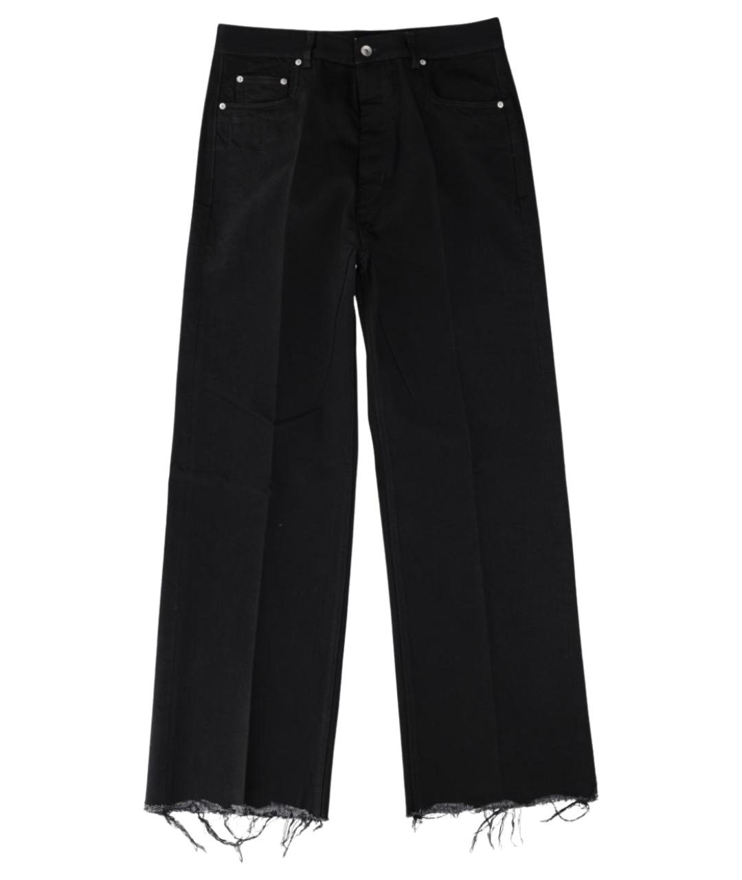 RICK OWENS Черные хлопковые прямые джинсы, фото 1