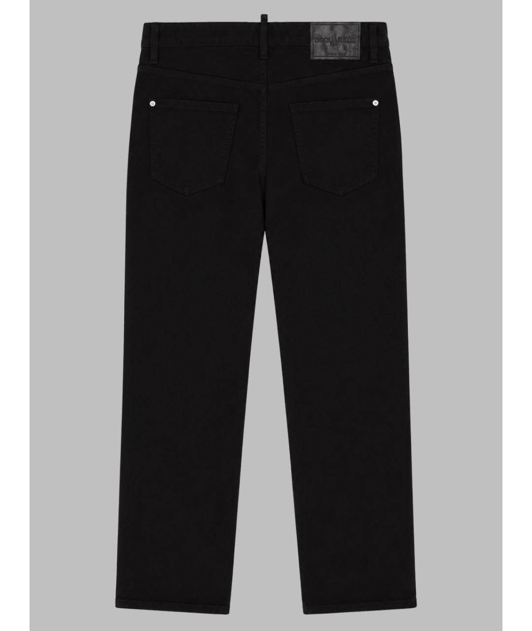 DSQUARED2 Черные хлопковые прямые джинсы, фото 2