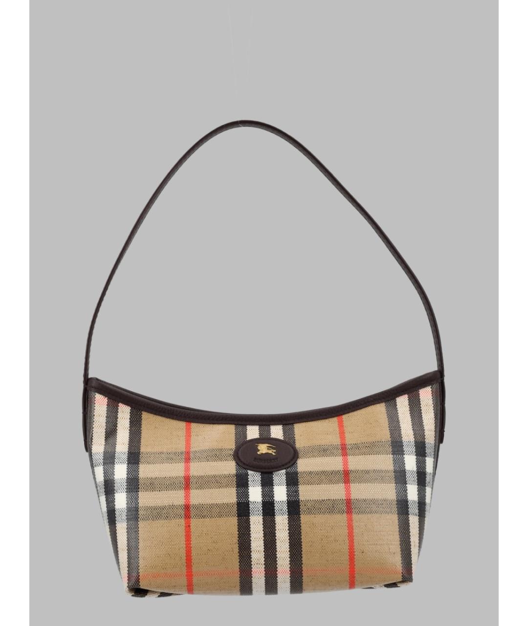 BURBERRY Бежевая сумка через плечо из канвы, фото 3
