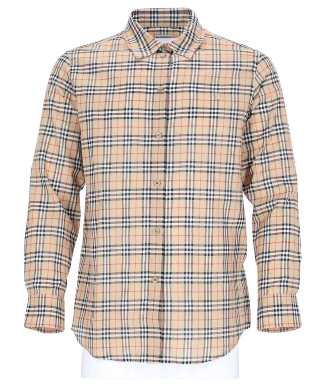 BURBERRY Бежевая хлопковая рубашка, фото 1