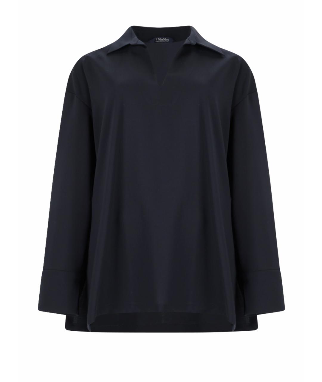 'S MAX MARA Синяя шерстяная блузы, фото 1