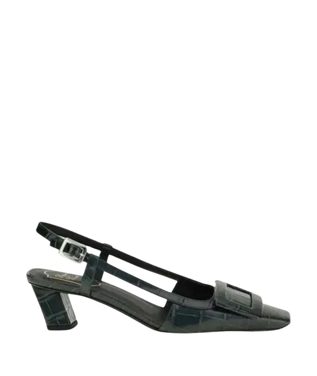 ROGER VIVIER Зеленые кожаные балетки, фото 1