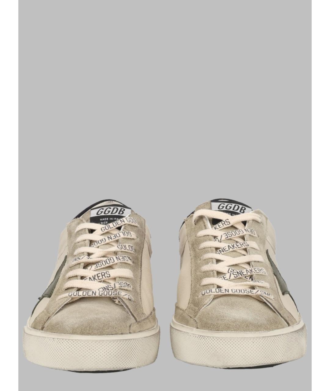 GOLDEN GOOSE Бежевые кожаные низкие кроссовки / кеды, фото 2