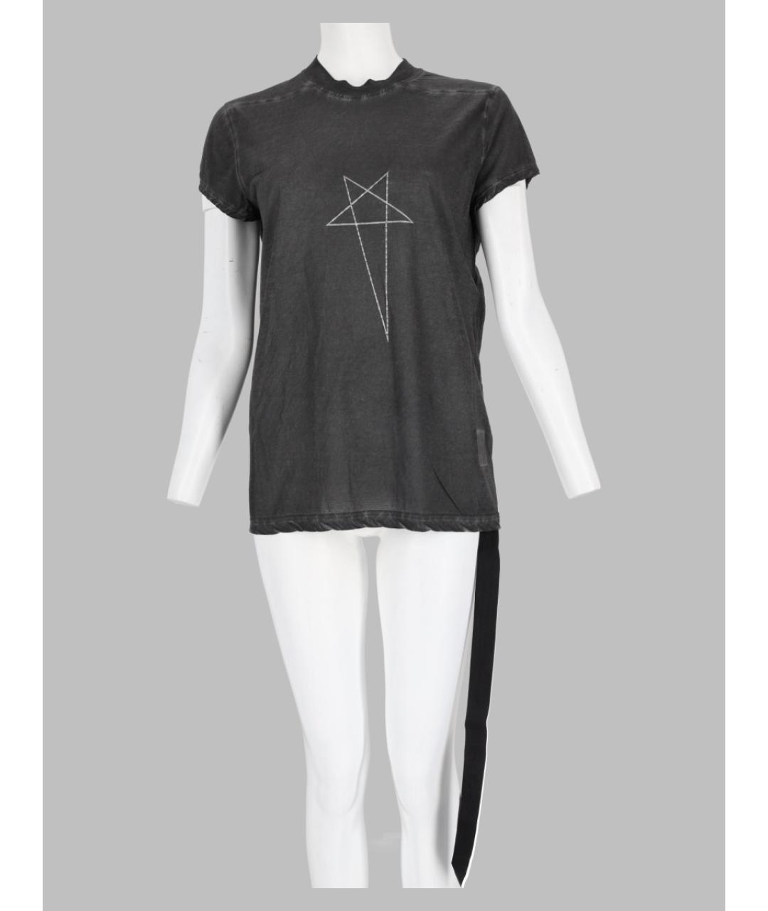 RICK OWENS DRKSHDW Черная хлопковая футболка, фото 3