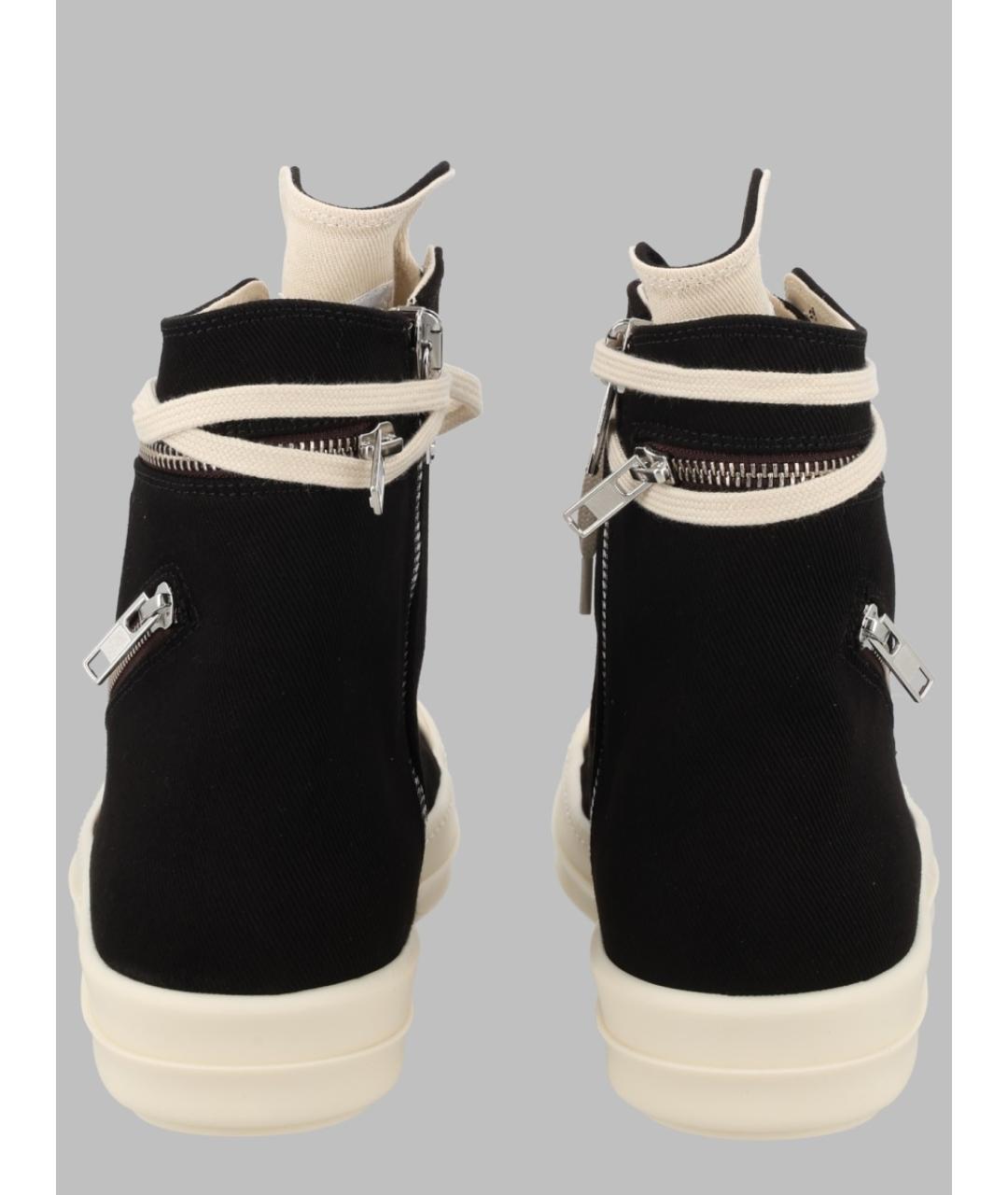 RICK OWENS DRKSHDW Черные текстильные высокие кроссовки / кеды, фото 3