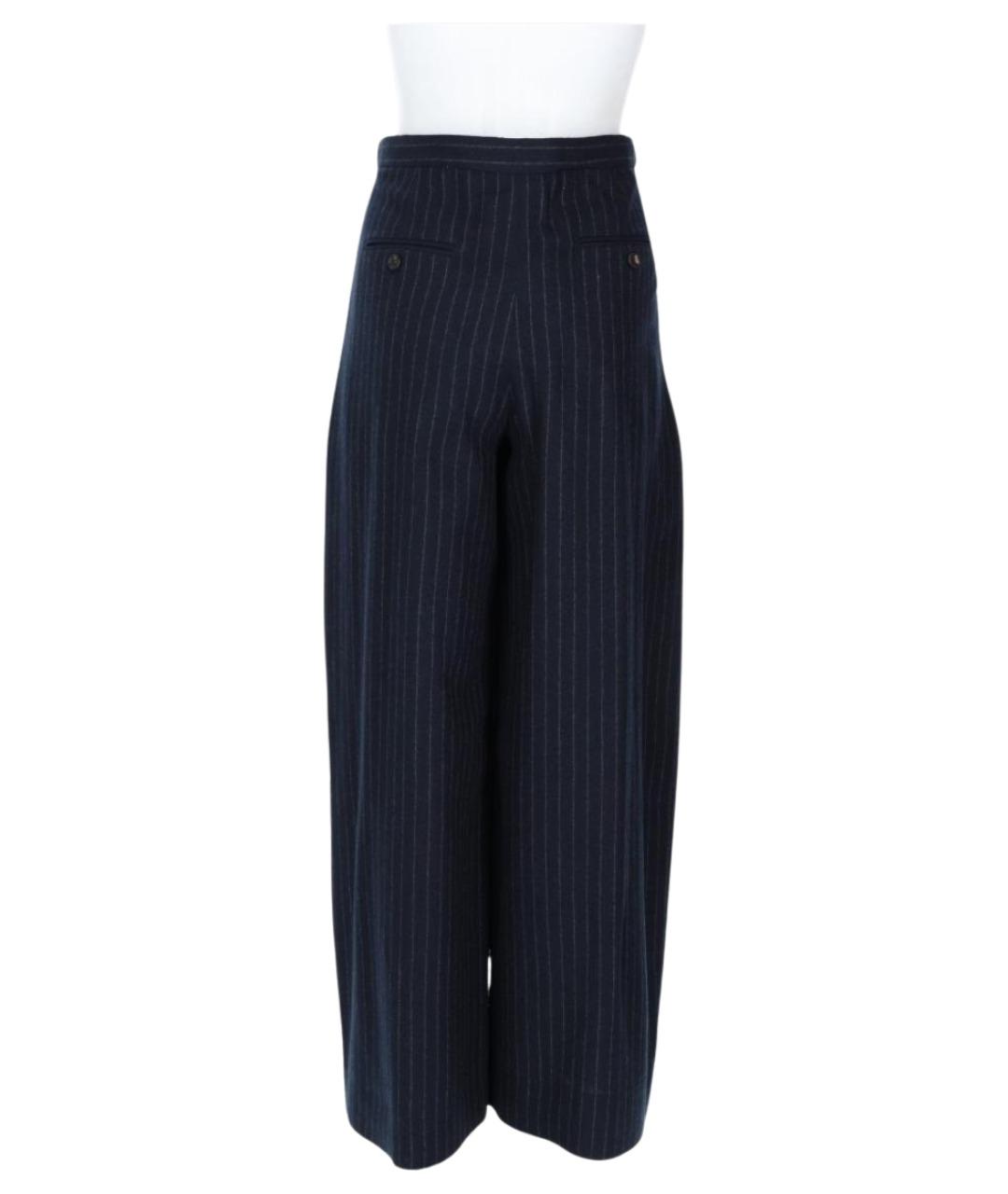 'S MAX MARA Синие шерстяные прямые брюки, фото 2