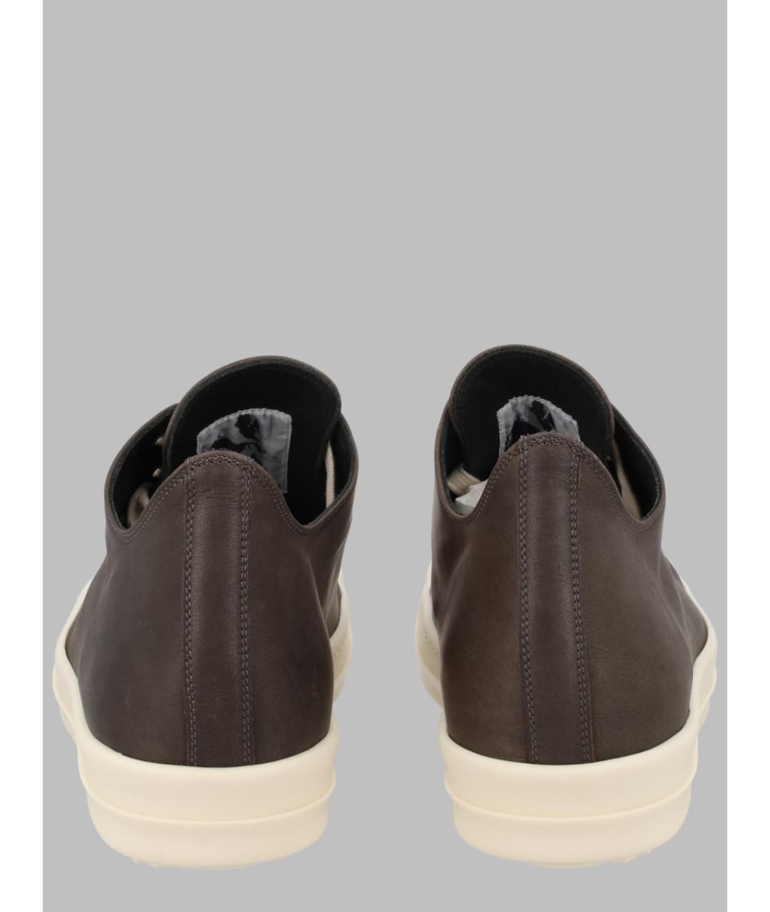 RICK OWENS Черные кожаные низкие кроссовки / кеды, фото 3