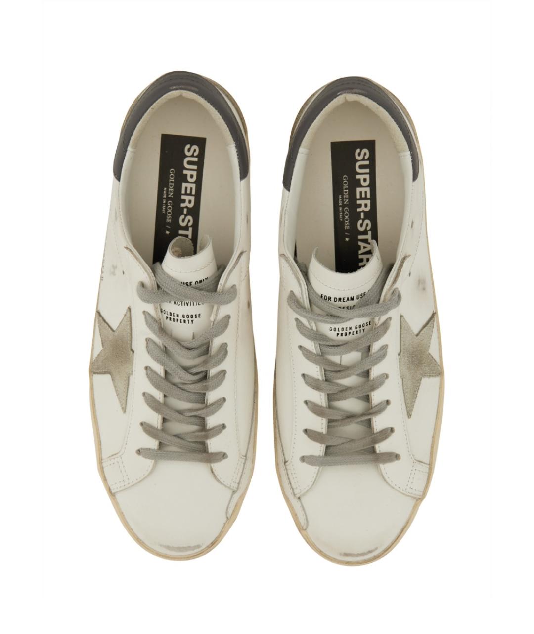 GOLDEN GOOSE Белые кожаные низкие кроссовки / кеды, фото 4