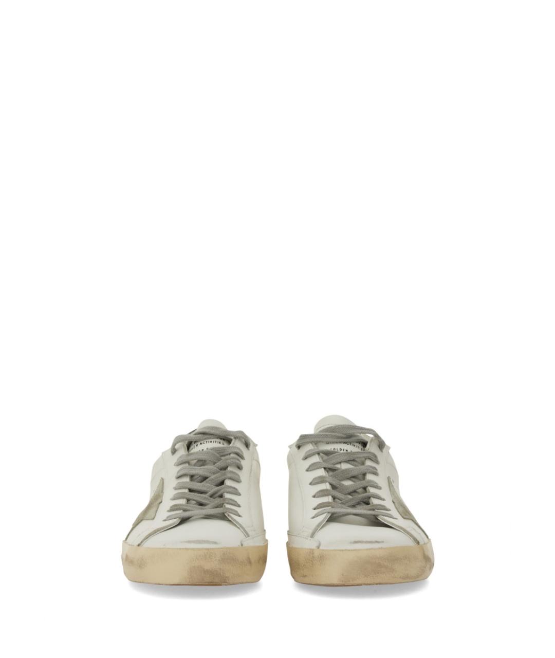 GOLDEN GOOSE Белые кожаные низкие кроссовки / кеды, фото 7