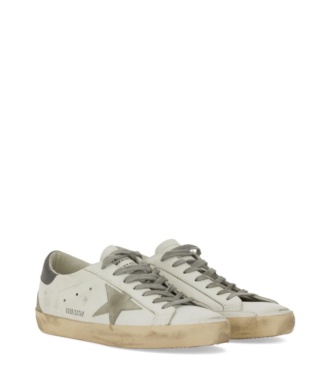 GOLDEN GOOSE Белые кожаные низкие кроссовки / кеды, фото 6