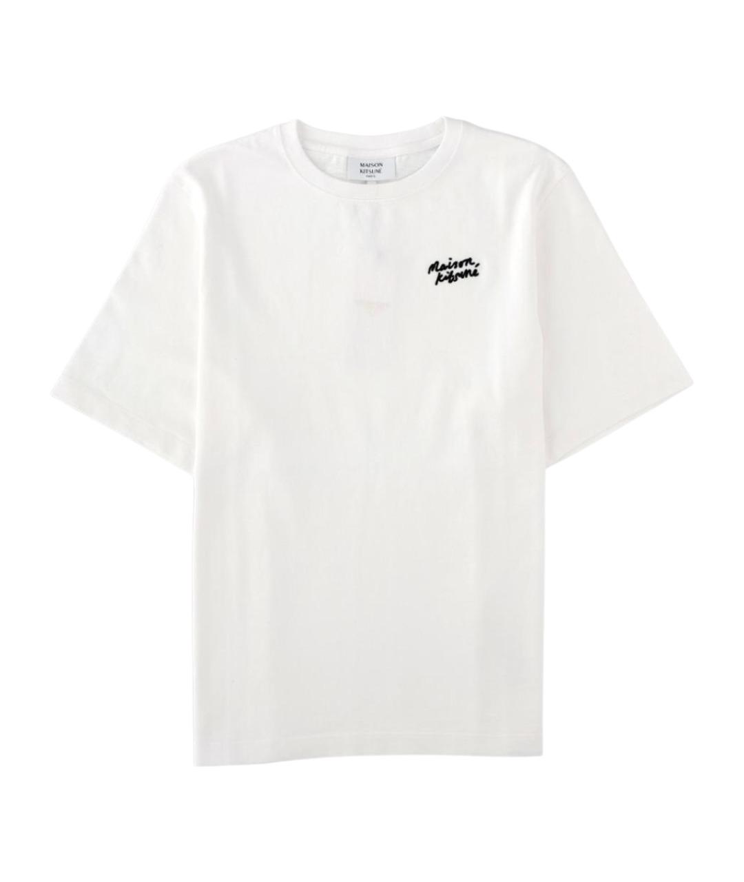 MAISON KITSUNE Белая хлопковая футболка, фото 1