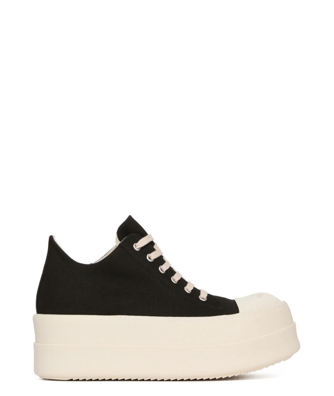RICK OWENS DRKSHDW Черные текстильные низкие кроссовки / кеды, фото 1