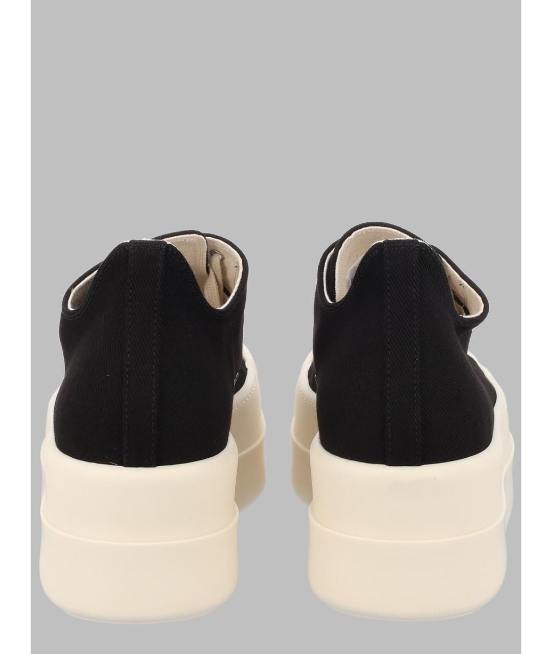 RICK OWENS DRKSHDW Черные текстильные низкие кроссовки / кеды, фото 3
