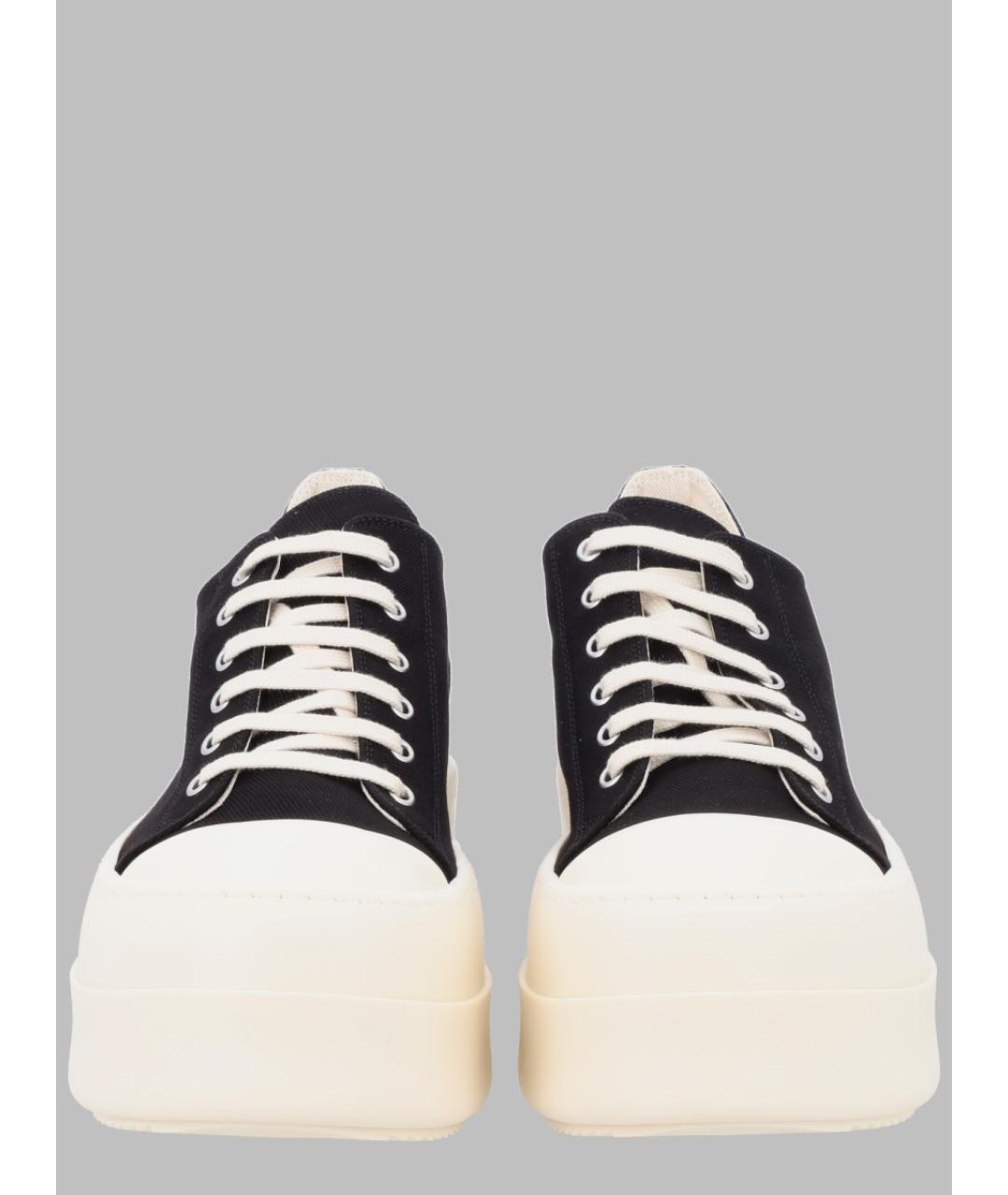 RICK OWENS DRKSHDW Черные текстильные низкие кроссовки / кеды, фото 2