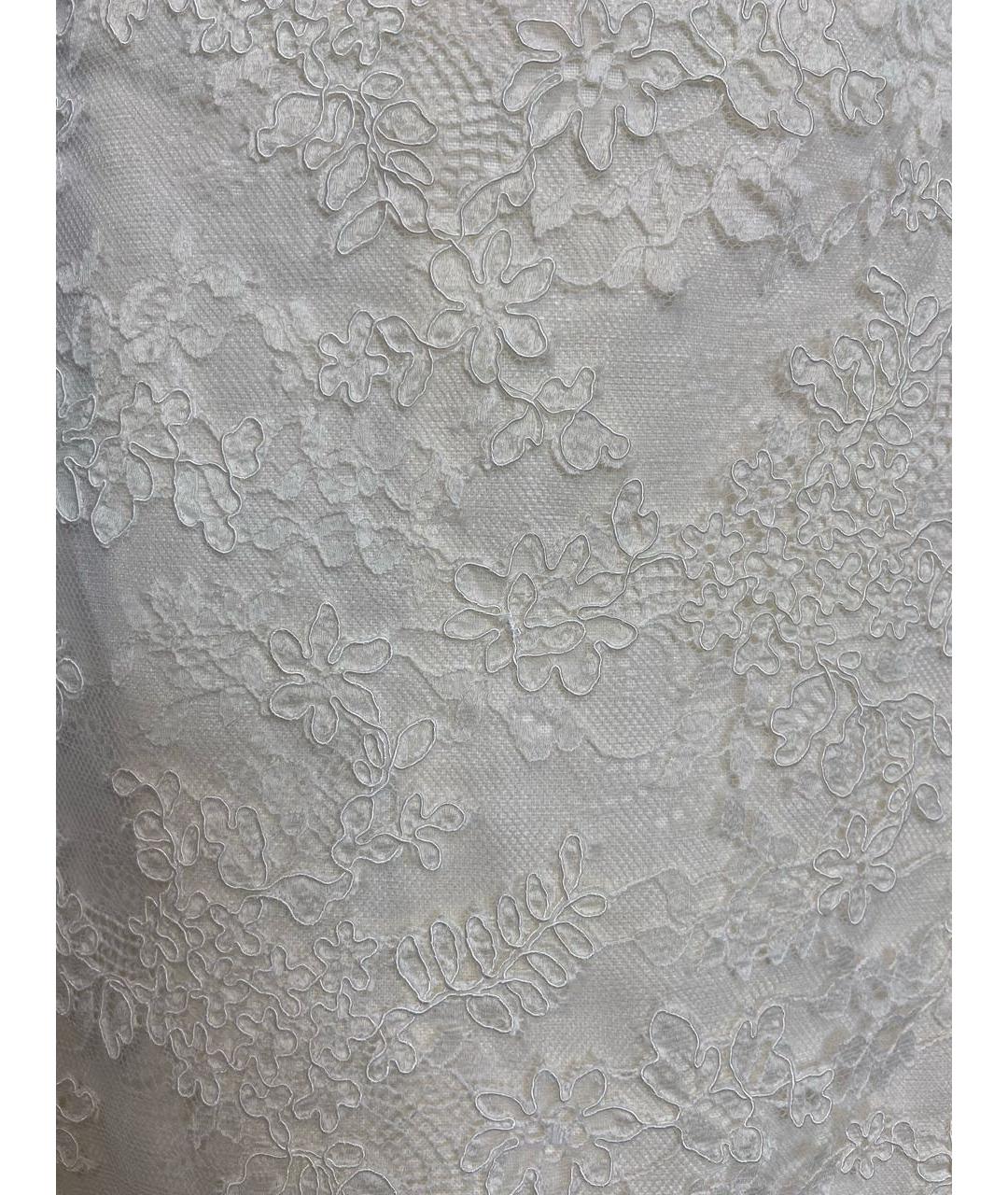 CHANEL PRE-OWNED Белая кружевная юбка макси, фото 4