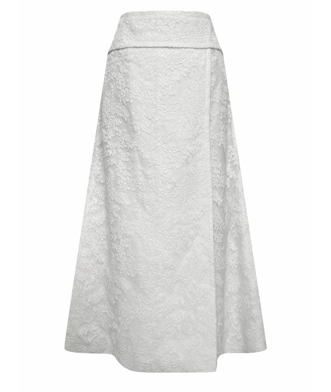 CHANEL PRE-OWNED Белая кружевная юбка макси, фото 1