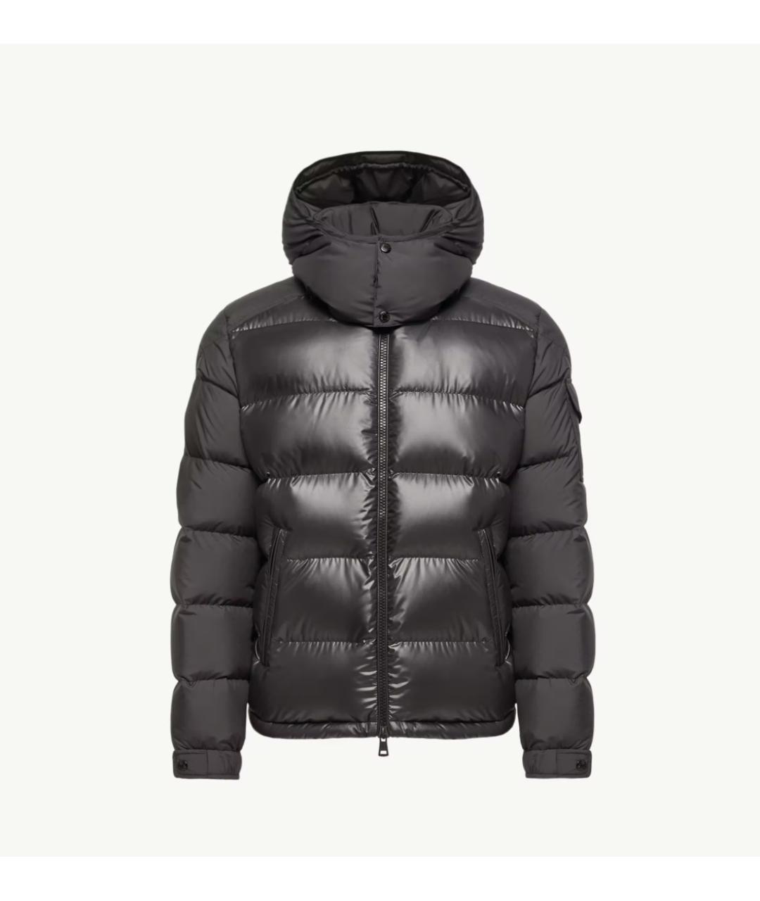MONCLER Черный полиэстеровый пуховик, фото 4