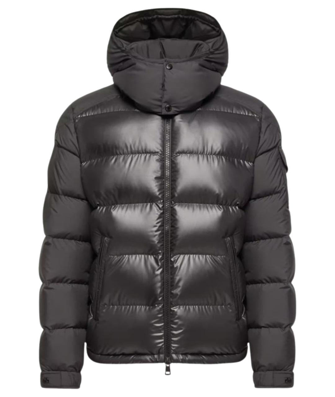 MONCLER Черный полиэстеровый пуховик, фото 1