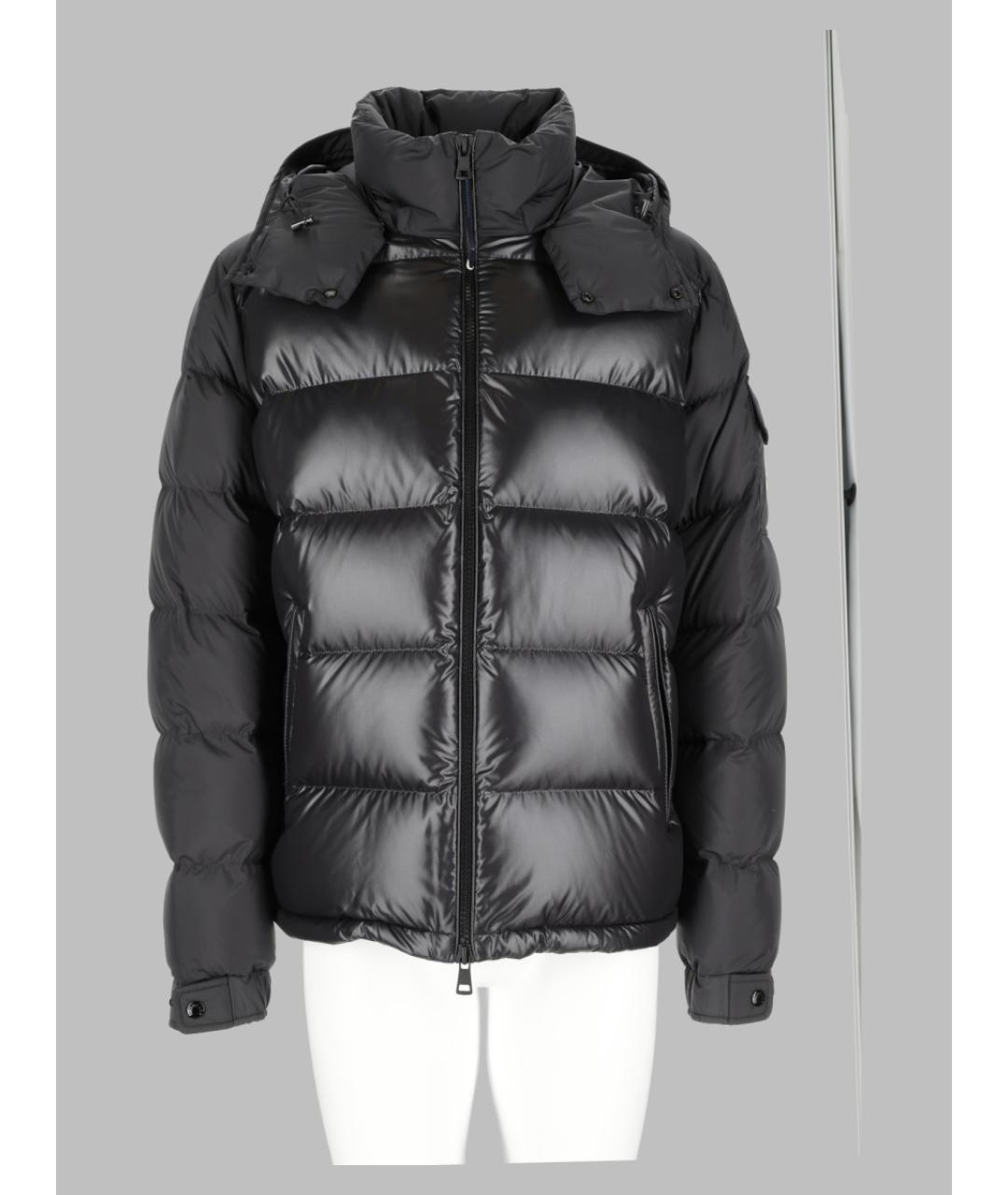 MONCLER Черный полиэстеровый пуховик, фото 2