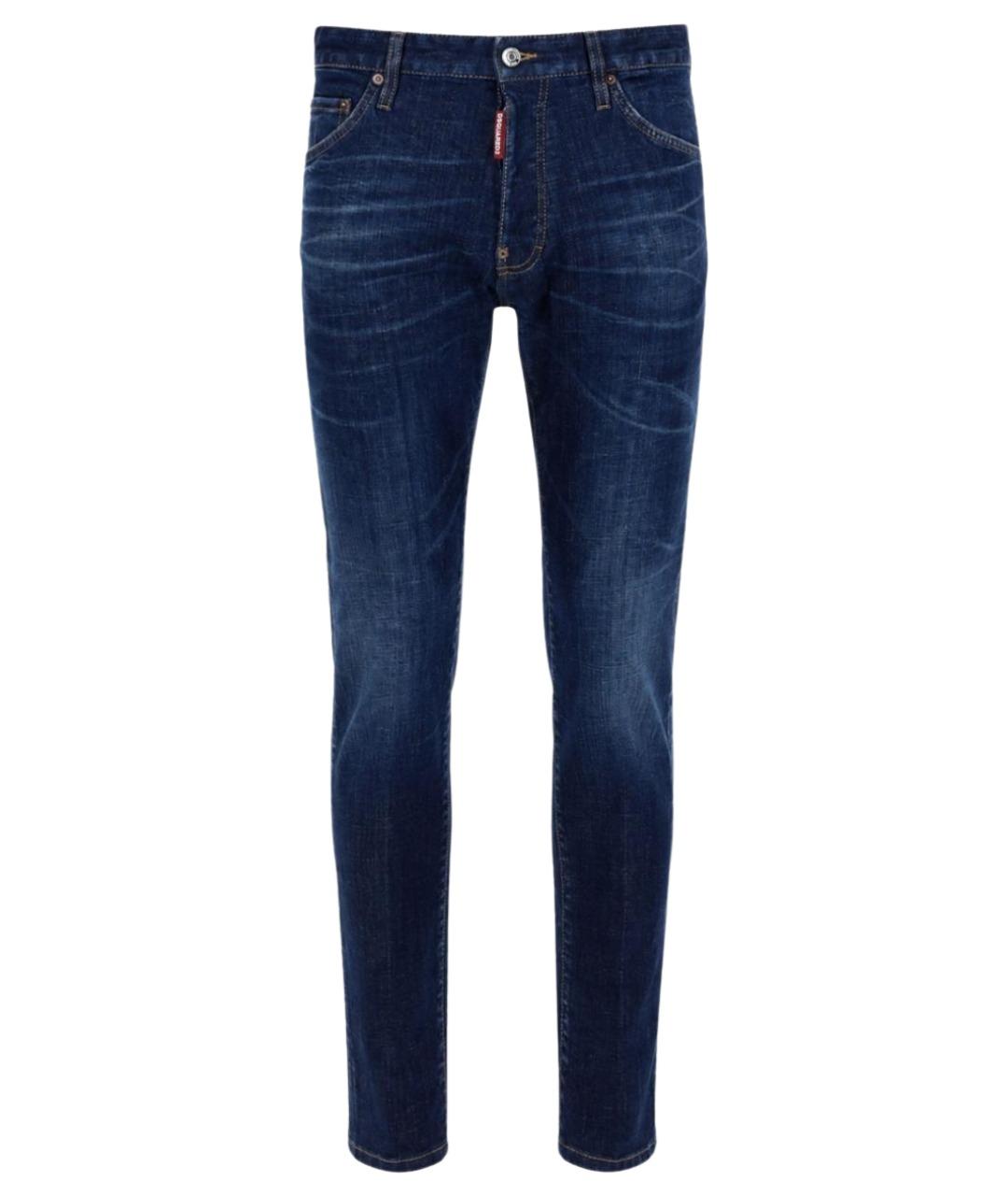 DSQUARED2 Синие хлопко-эластановые джинсы скинни, фото 1