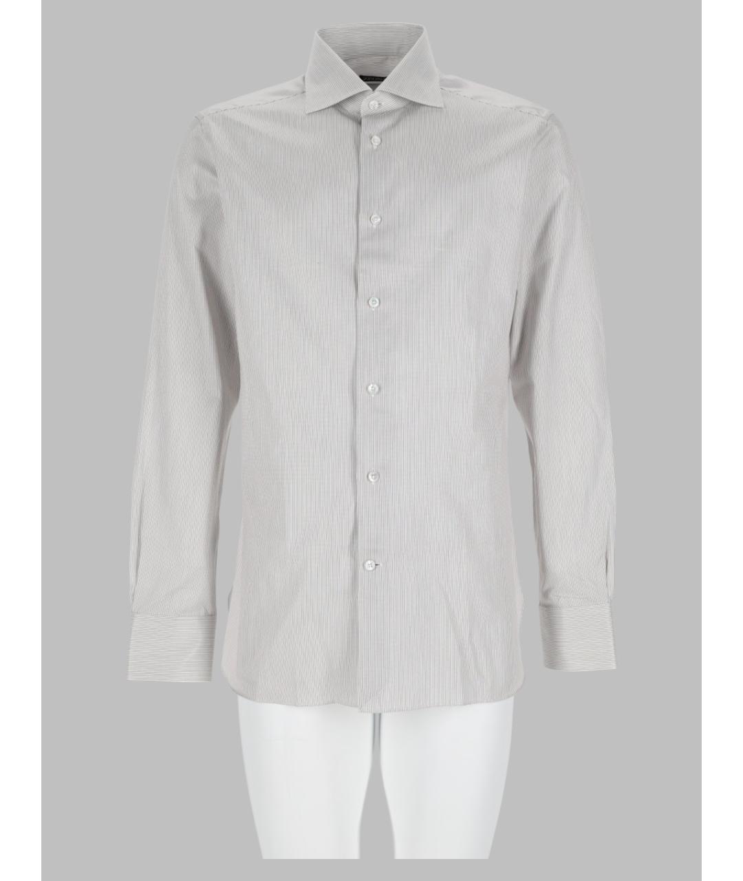 ZEGNA Белая хлопковая кэжуал рубашка, фото 3