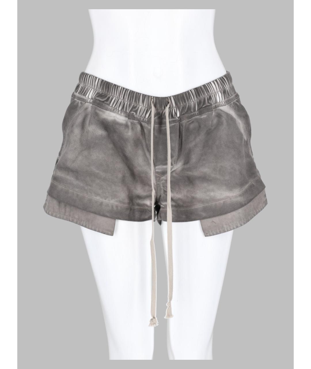 RICK OWENS DRKSHDW Антрацитовые хлопковые шорты, фото 3