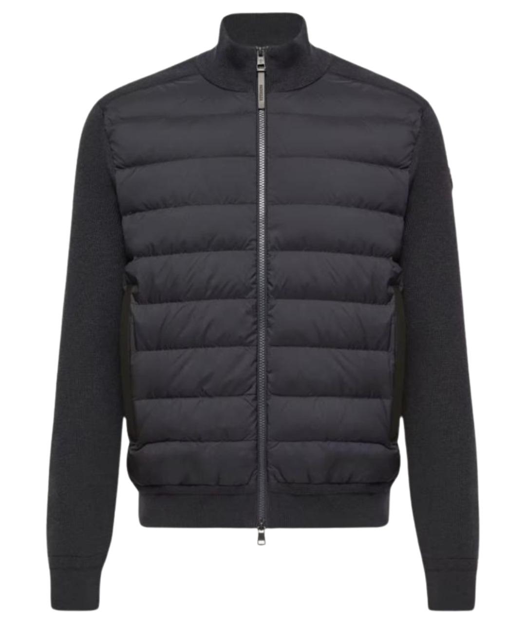 MONCLER Темно-синий шерстяной кардиган, фото 1
