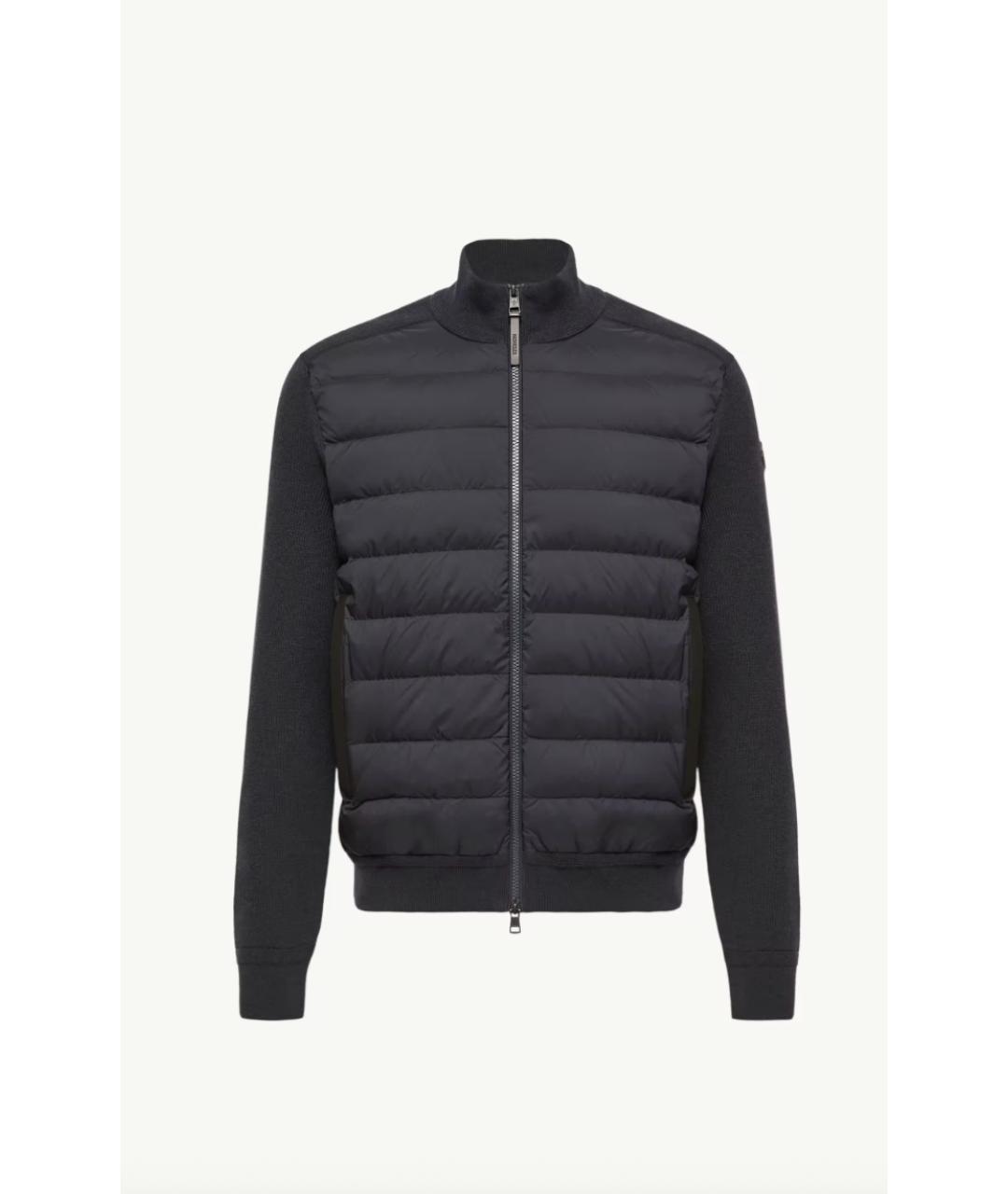 MONCLER Темно-синий шерстяной кардиган, фото 4