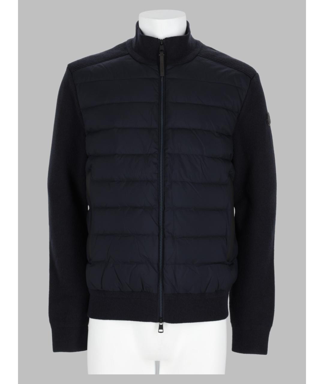 MONCLER Темно-синий шерстяной кардиган, фото 2