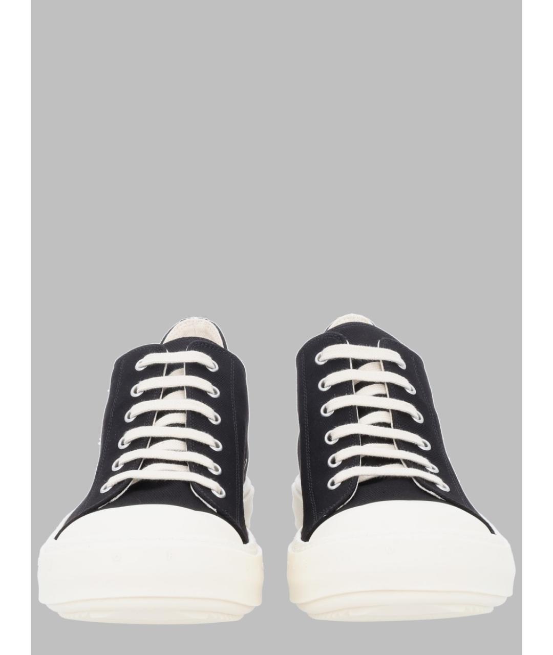 RICK OWENS DRKSHDW Черные текстильные низкие кроссовки / кеды, фото 2