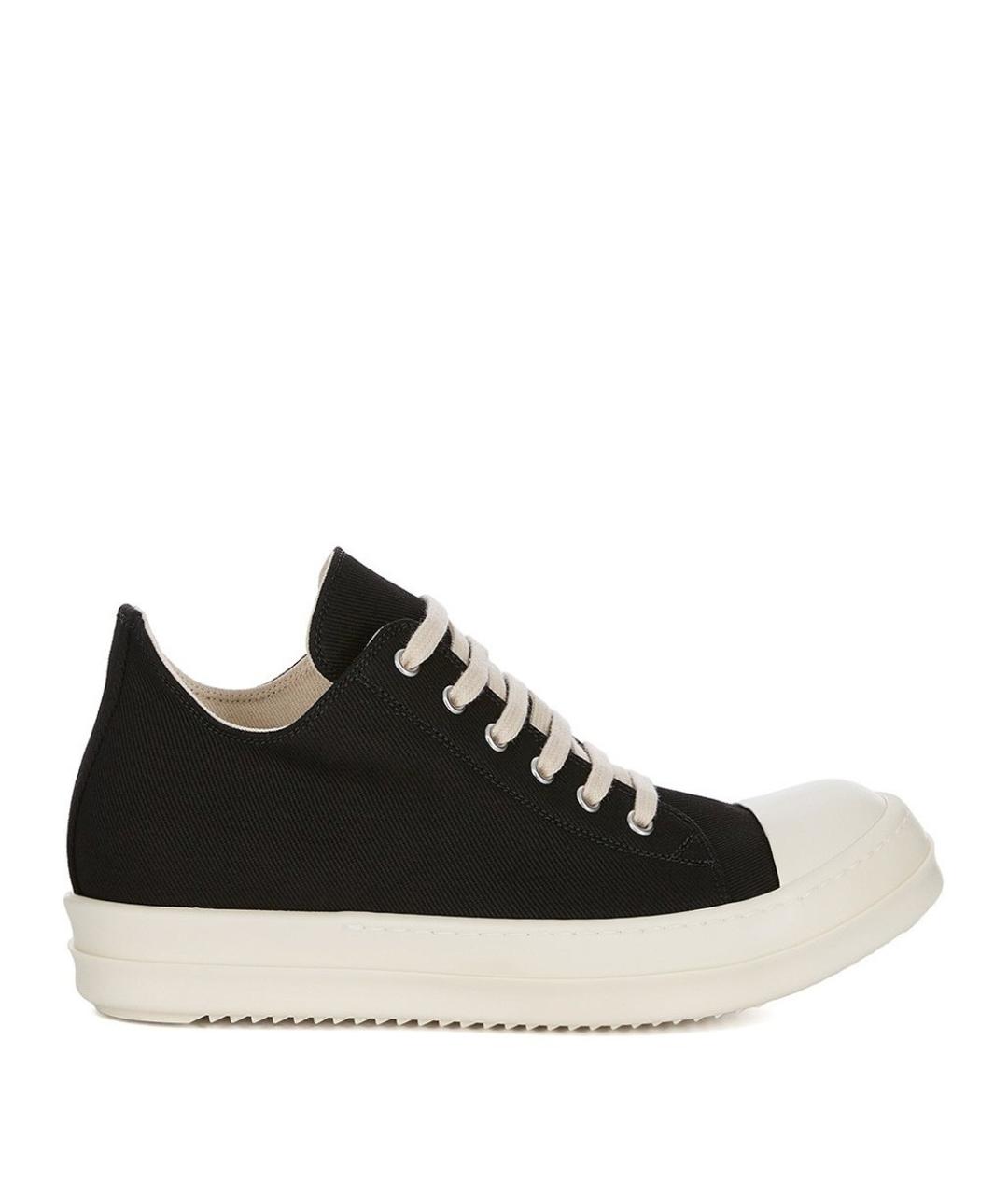 RICK OWENS DRKSHDW Черные текстильные низкие кроссовки / кеды, фото 1