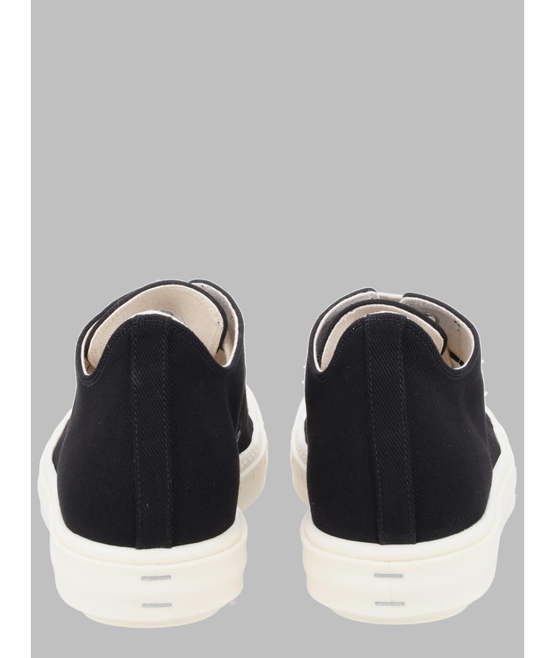 RICK OWENS DRKSHDW Черные текстильные низкие кроссовки / кеды, фото 3
