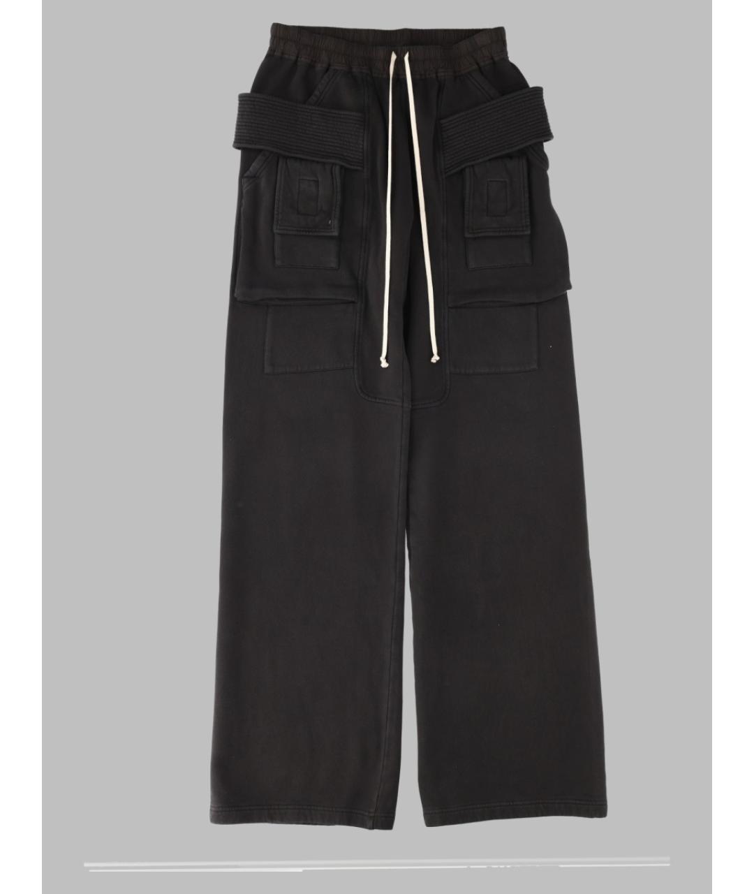 RICK OWENS DRKSHDW Черные хлопковые повседневные брюки, фото 3