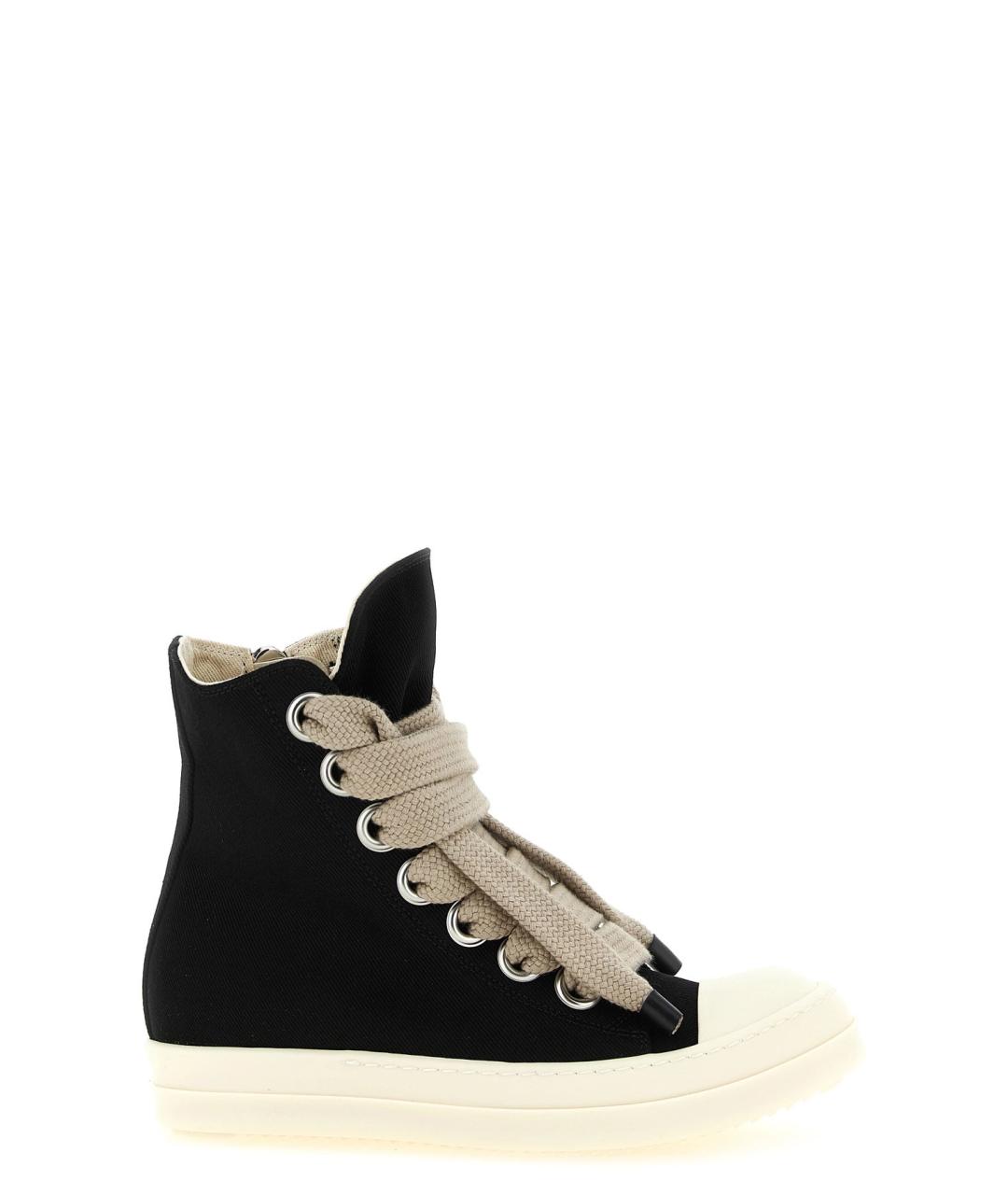 RICK OWENS DRKSHDW Черные текстильные высокие кроссовки / кеды, фото 1