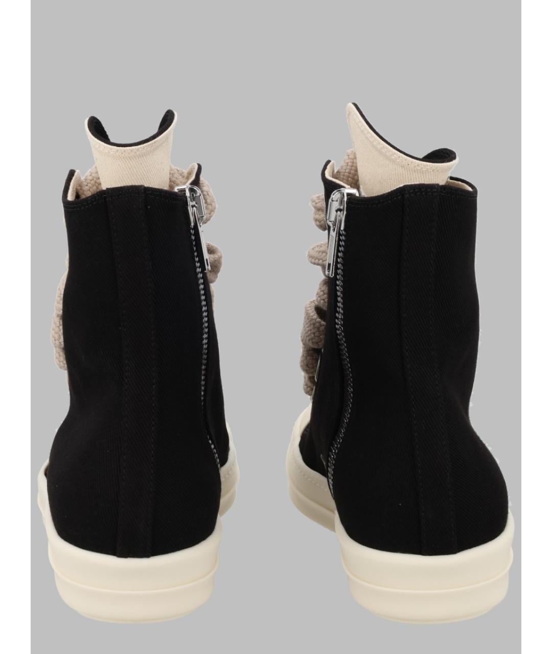RICK OWENS DRKSHDW Черные текстильные высокие кроссовки / кеды, фото 3