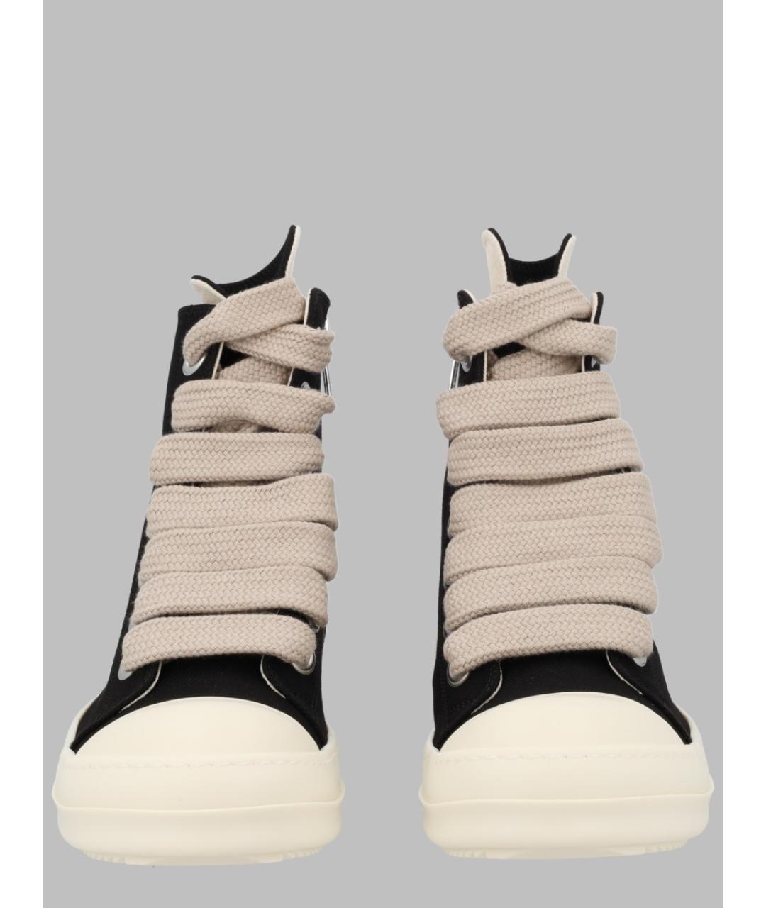 RICK OWENS DRKSHDW Черные текстильные высокие кроссовки / кеды, фото 2