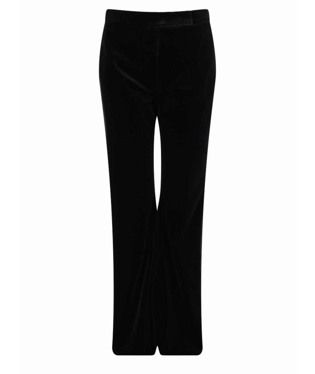 MAX MARA Черные хлопковые прямые брюки, фото 1