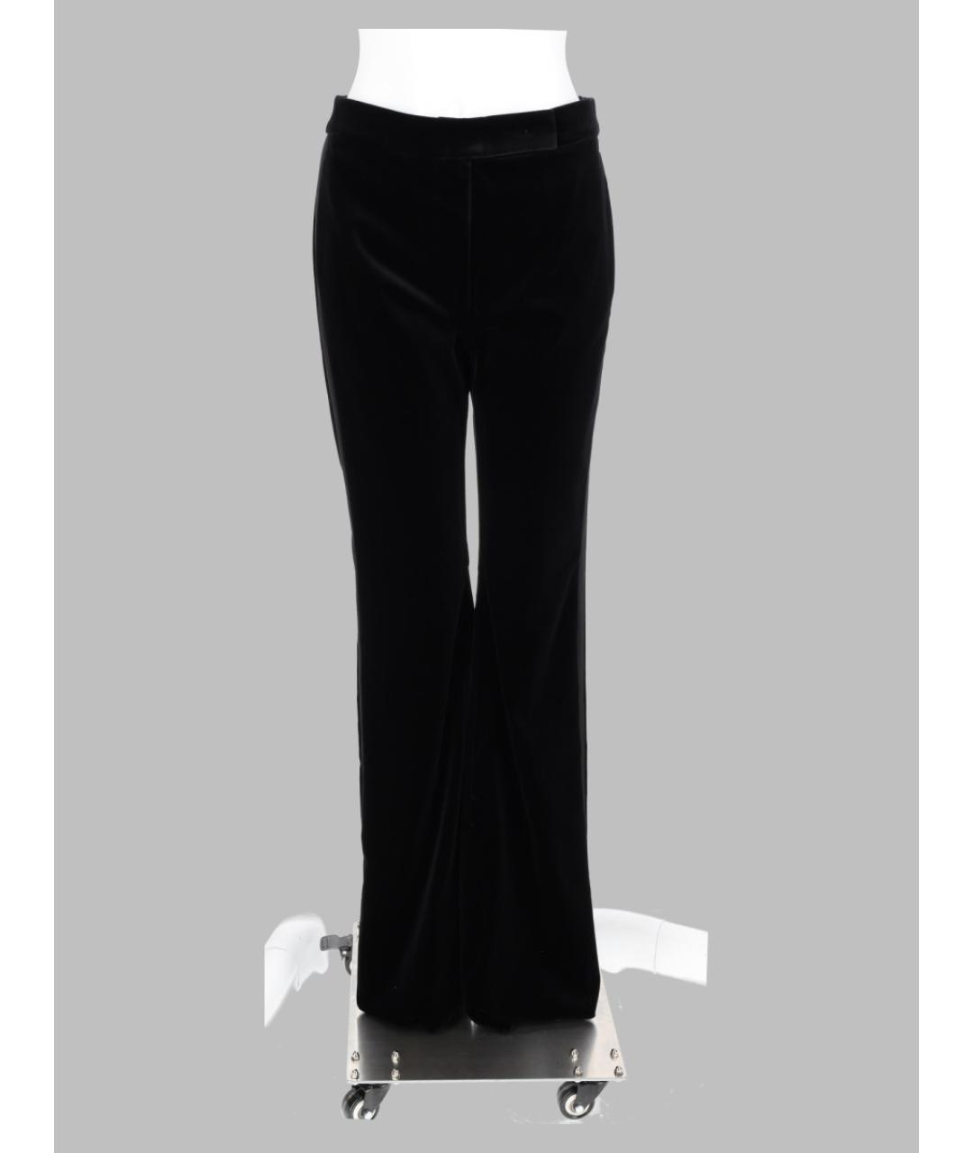 MAX MARA Черные хлопковые прямые брюки, фото 3