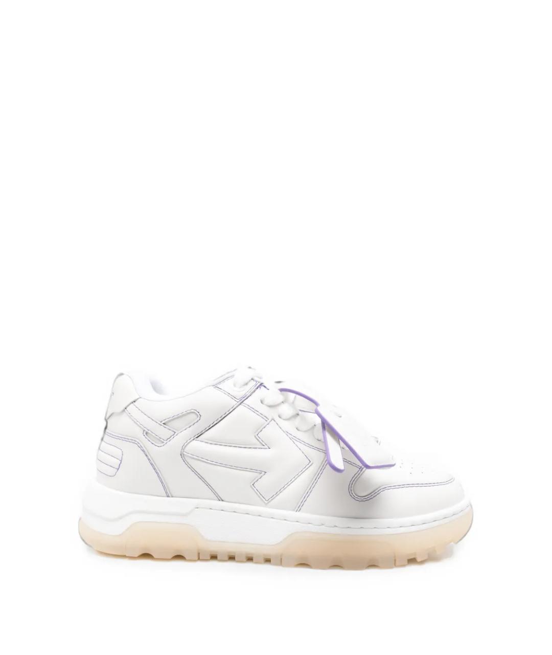 OFF-WHITE Белые кожаные кроссовки, фото 1