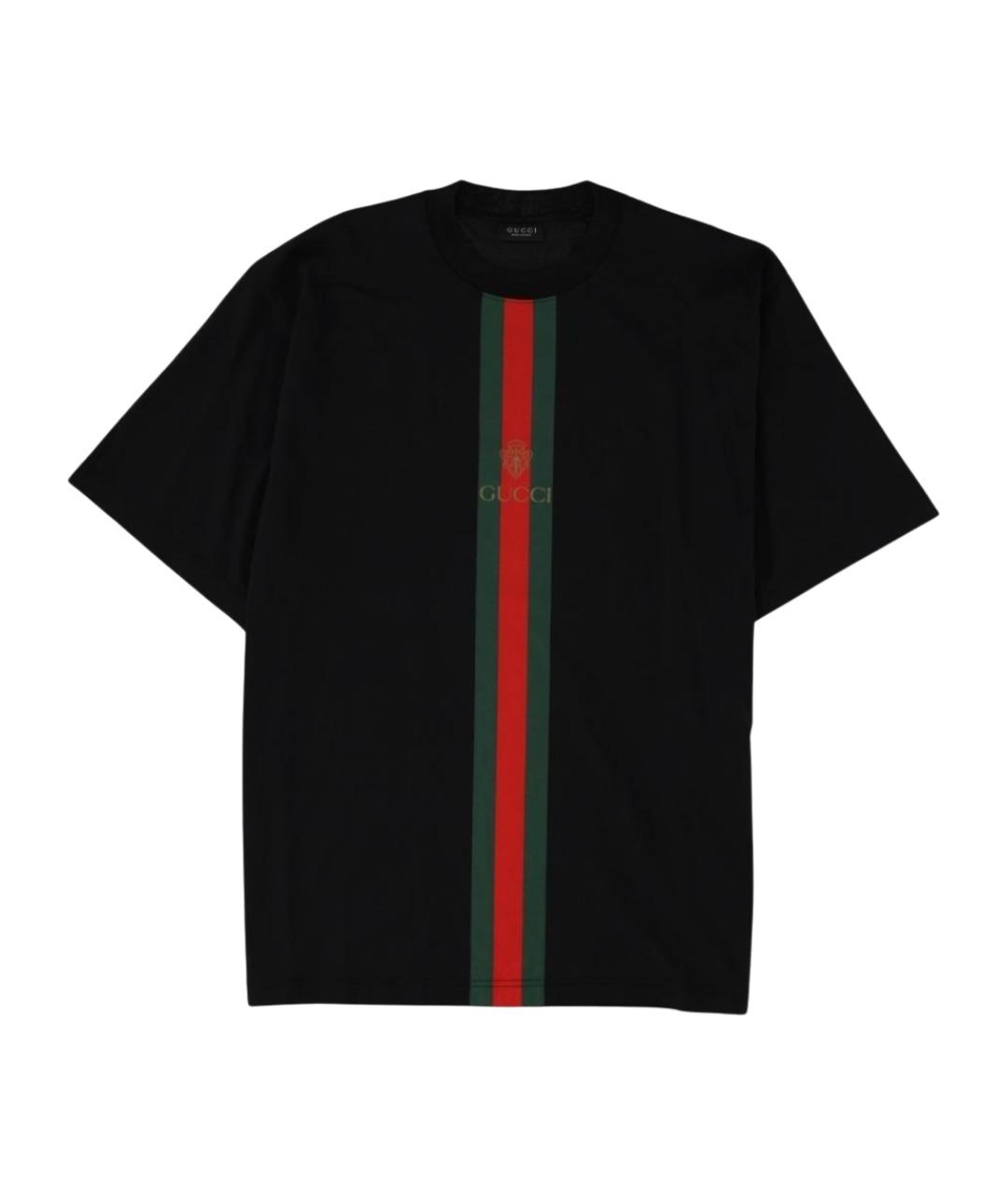 GUCCI Черная хлопковая футболка, фото 1
