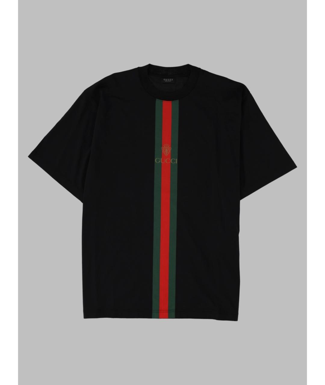GUCCI Черная хлопковая футболка, фото 3