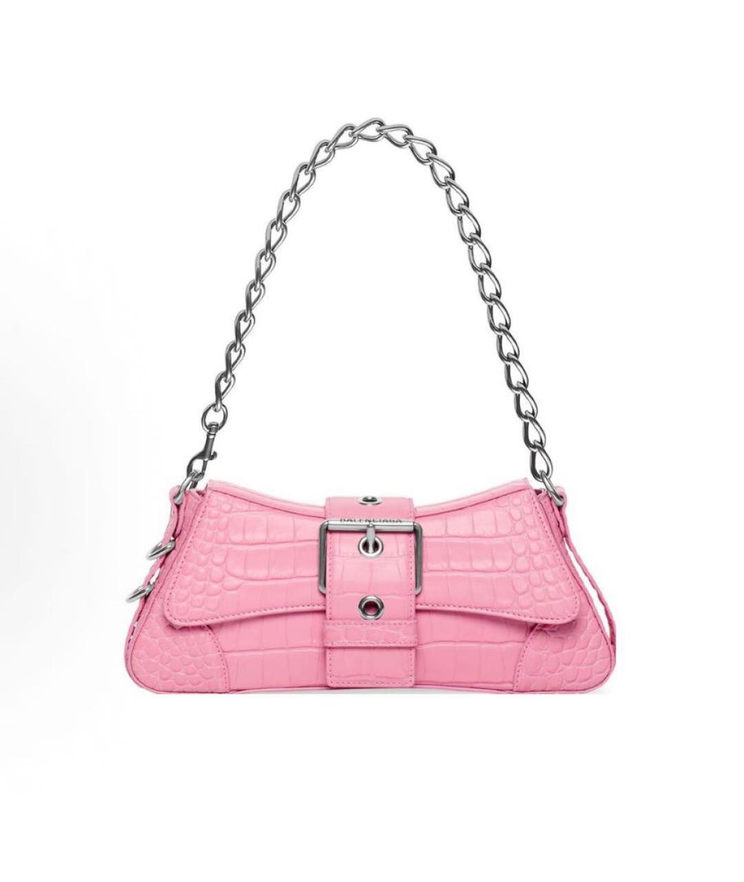 BALENCIAGA Розовая кожаная сумка с короткими ручками, фото 9