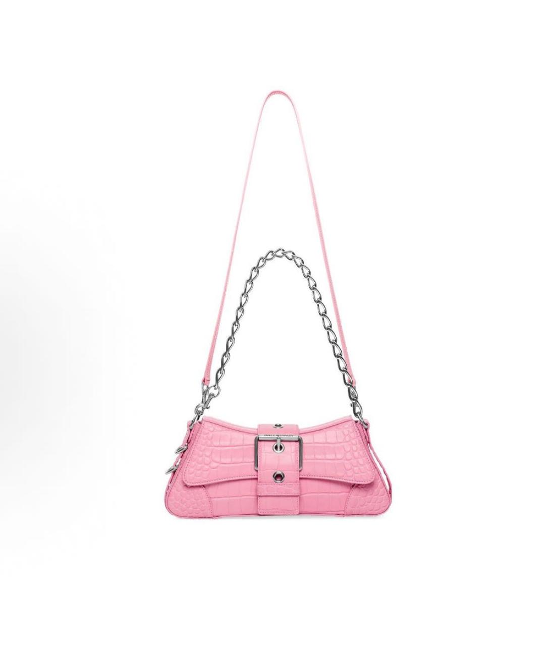 BALENCIAGA Розовая кожаная сумка с короткими ручками, фото 3