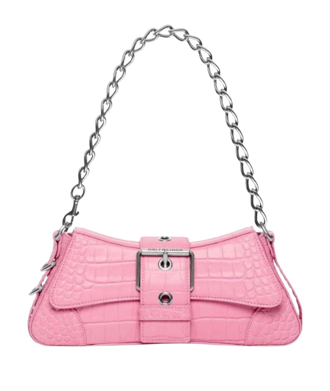 BALENCIAGA Розовая кожаная сумка с короткими ручками, фото 1
