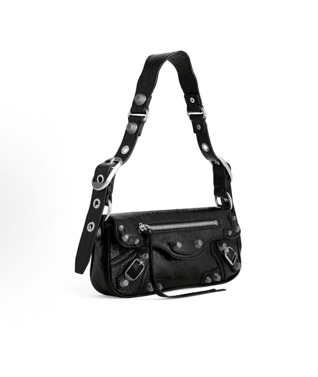 BALENCIAGA Черная кожаная сумка с короткими ручками, фото 3