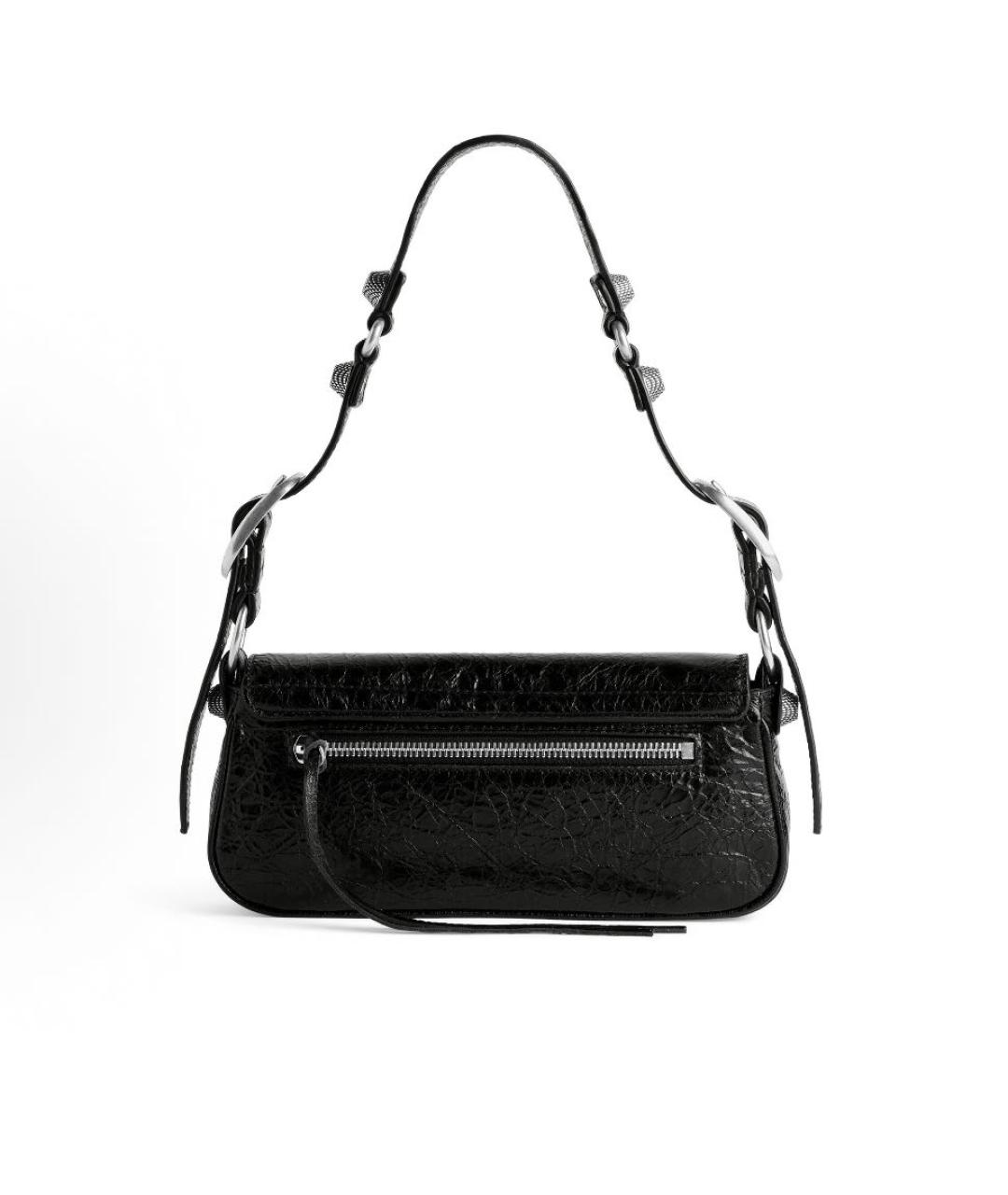 BALENCIAGA Черная кожаная сумка с короткими ручками, фото 4