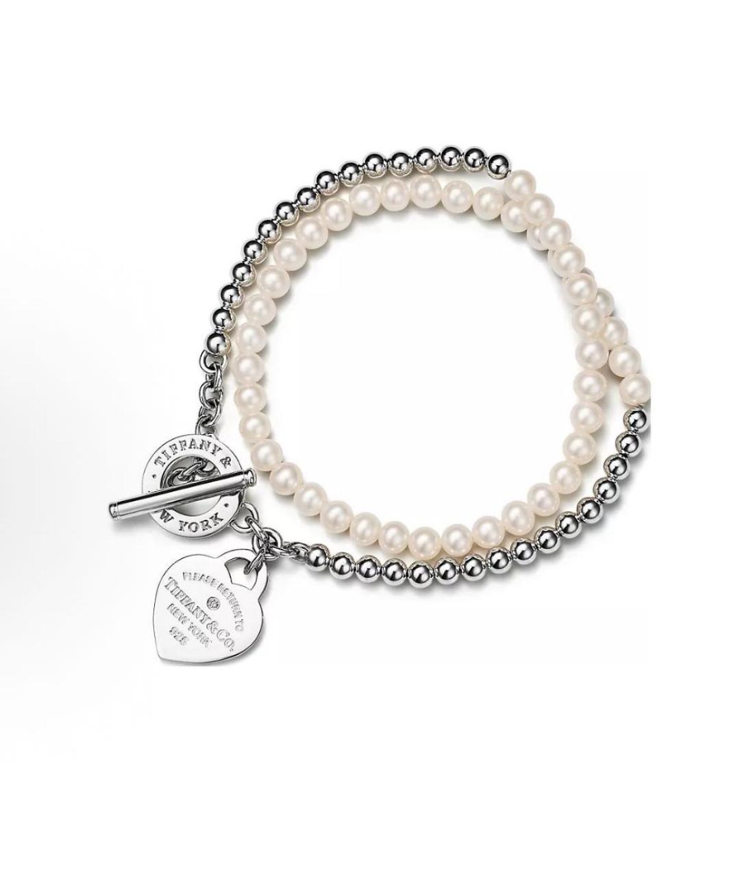 TIFFANY&CO Белый серебряный браслет, фото 8