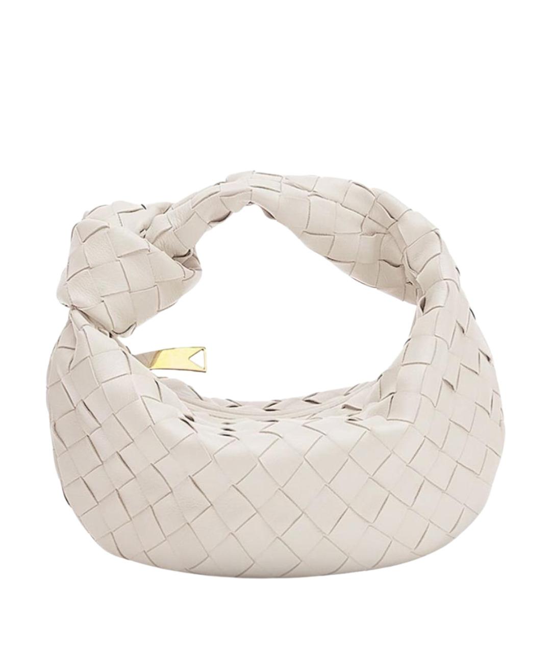 BOTTEGA VENETA Белая кожаная сумка с короткими ручками, фото 1